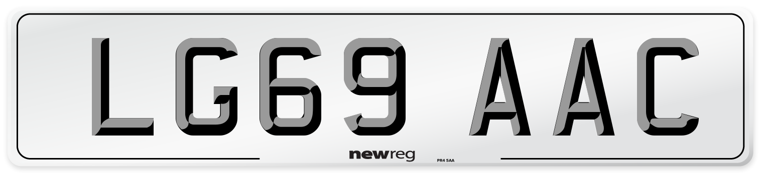 LG69 AAC Number Plate from New Reg
